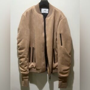 Sixth June - Like New - Tan Vegan Suede-Like Bomber Jacket Size Large